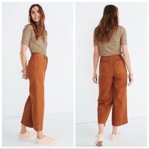 Madewell Emmett Wide Leg Crop Pants in Nutmeg, 28